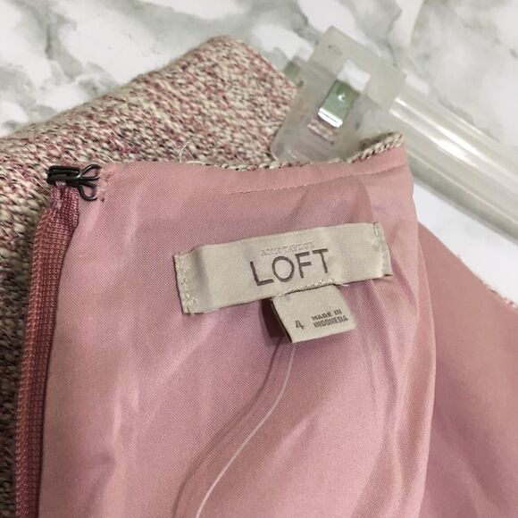 LOFT‎ PINK TWEED FAUX WRAP MINISKIRT 4 NWT - Picture 10 of 13